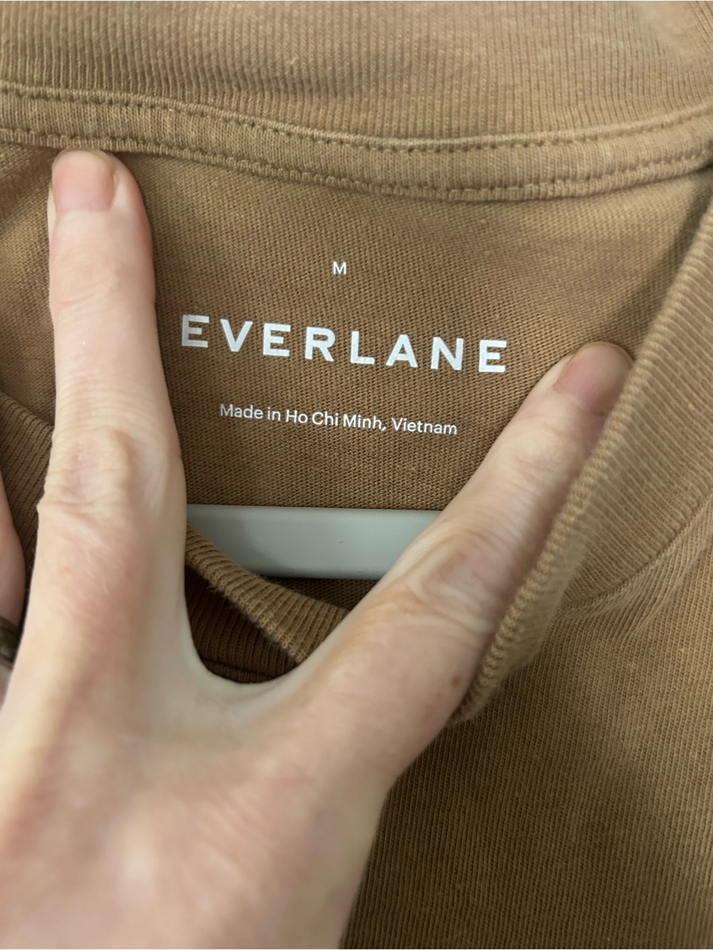 Everlane Sleeveless Pocket Midi Dress in Camel Brown - Picture 2 of 3